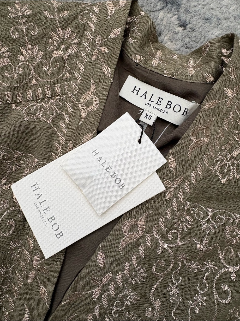NWT! Hale Bob Bohemian Embroidered Tiered Button-front Maxi Dress, Women’s XS - Picture 5 of 8